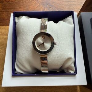 Movado Bold Women's Watch Silver Bangle Stainless Steel